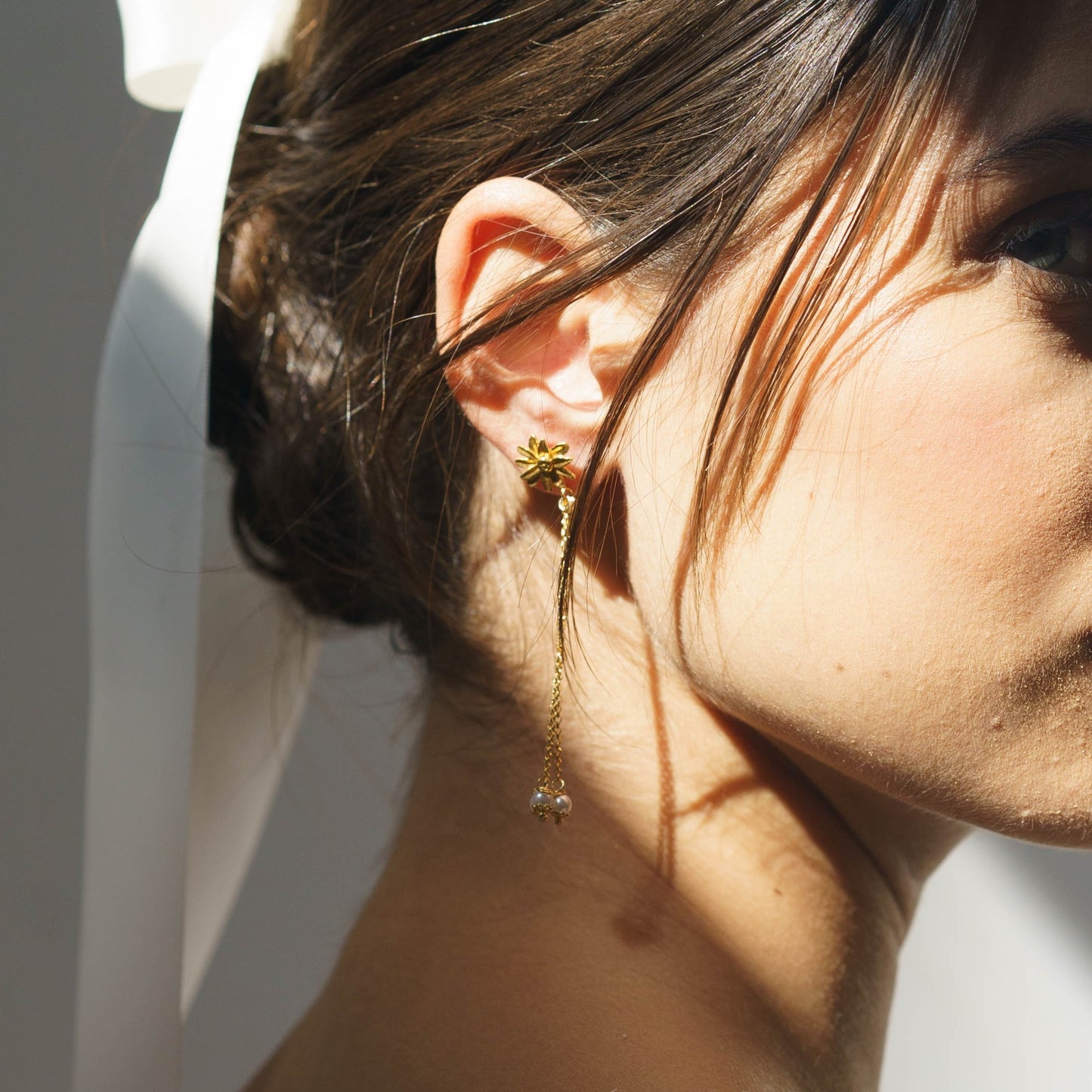 Boucles d'oreilles perles dorées