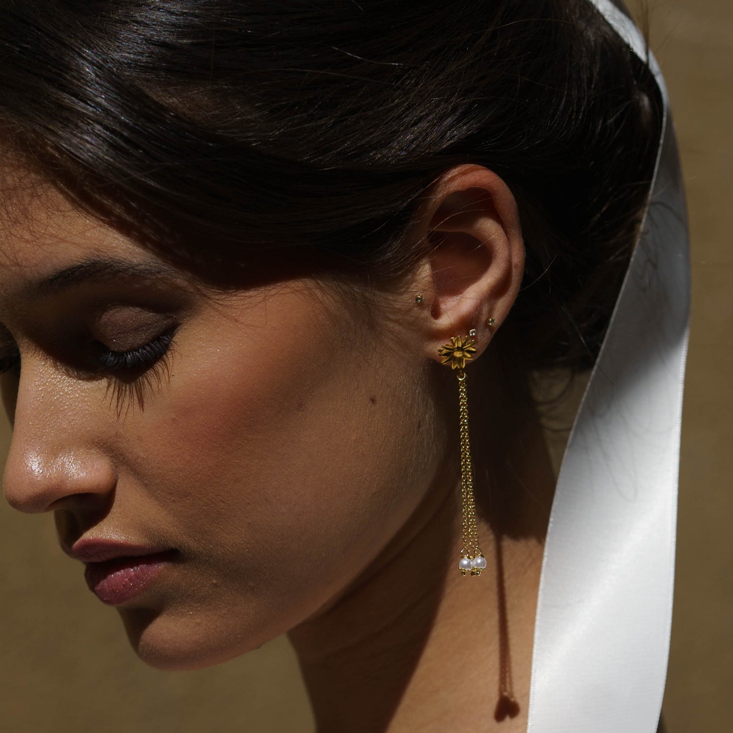 Golden Pearl Earrings