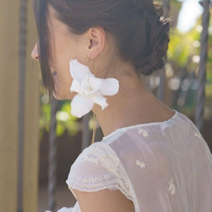 Boucles d'oreilles orchidée