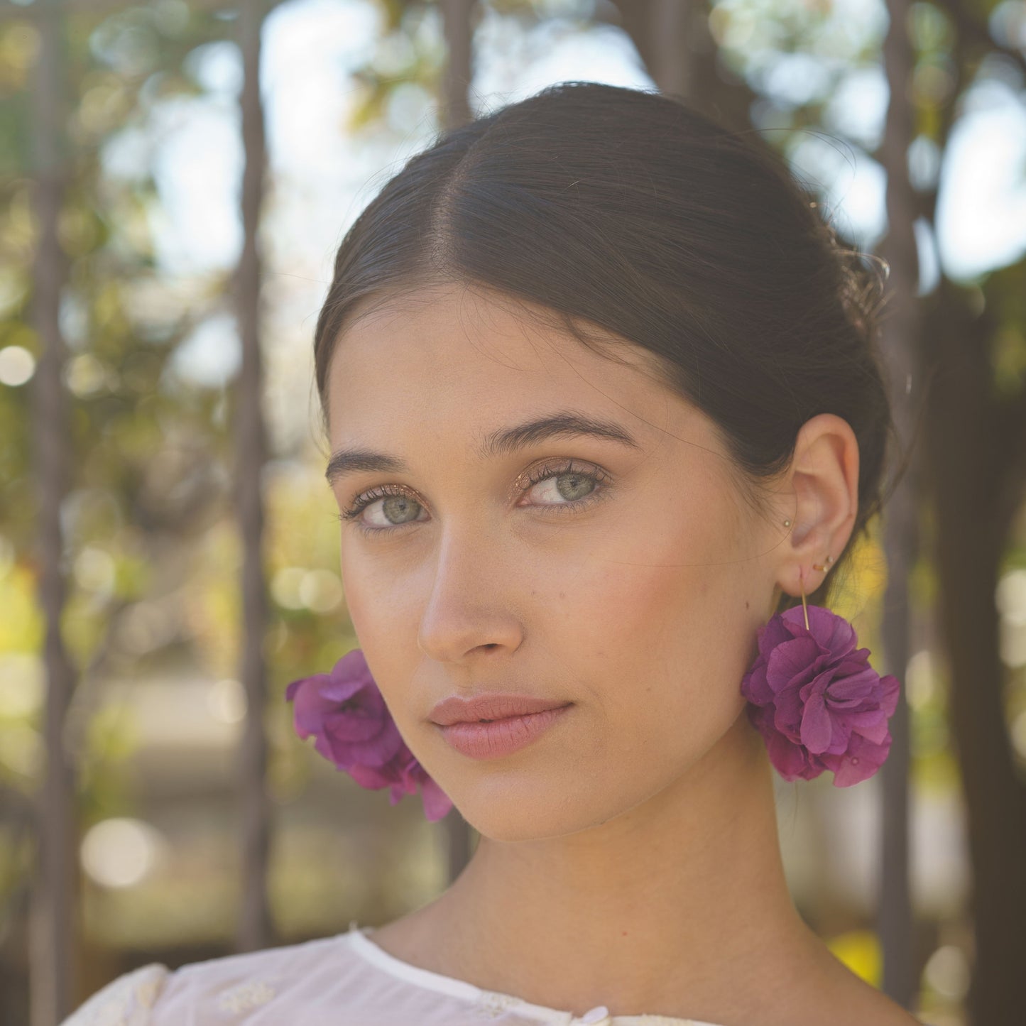 Boucles d'oreilles aubergines