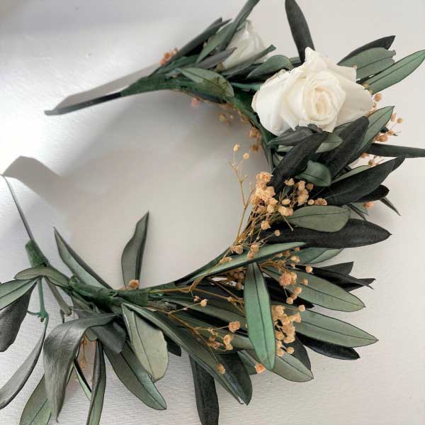 Olive flower headband 