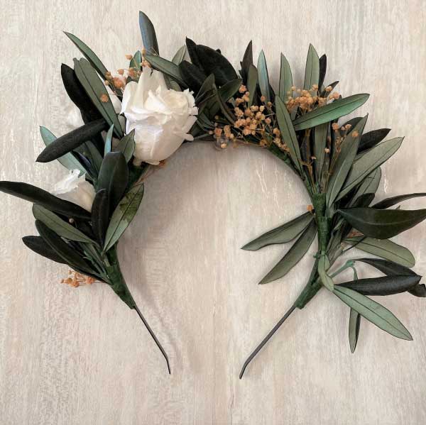 Olive flower headband 