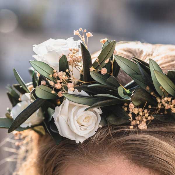 Olive flower headband 