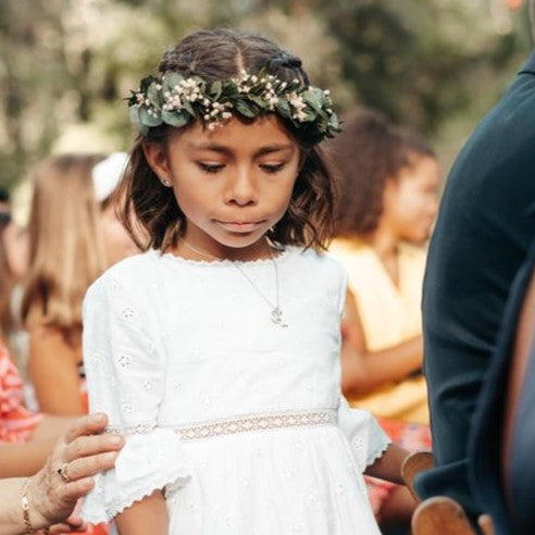 Diadema de flores verdes de niña, Diademas niña